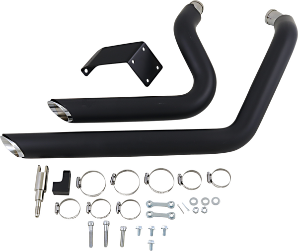 Shortshots Staggered Exhaust System Black, 1, nordicamoto.ro