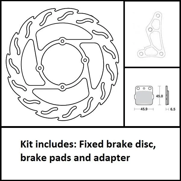 260 Mm Oversize Floating Rotor Brake Kit Black, Silver, Stainless Steel-1
