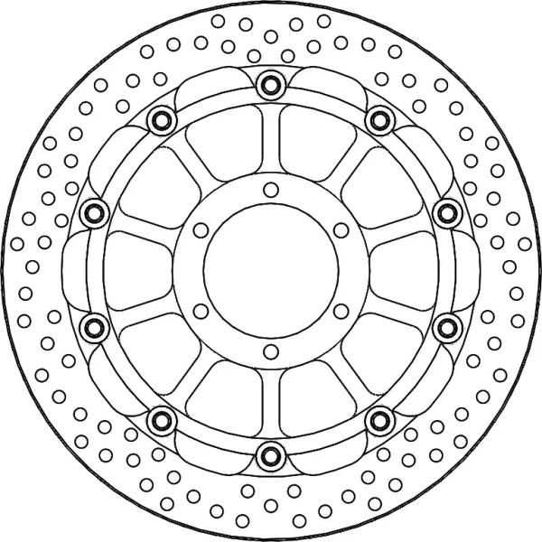 Halo Series Floating Racing Rotor Black, Silver -0