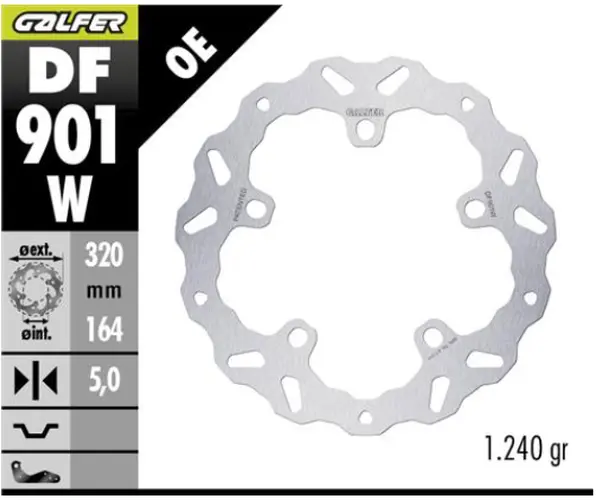 Brake Rotor Fixed Wave Silver, Stainless Steel, 1, nordicamoto.ro