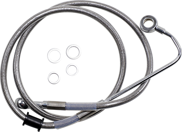 Extended Length Stainless Steel Brake Line Silver, Clear-coated Oversize [+102 mm (4'')], 1, nordicamoto.ro