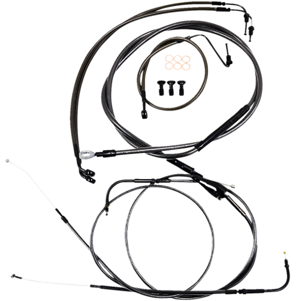 Standard Midnight Braided Handlebar Cable/brake Line Kit Black, 1, nordicamoto.ro
