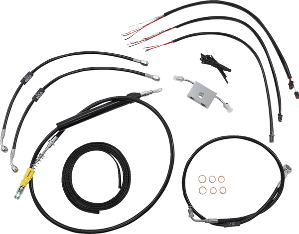 Complete Black Vinyl Braided Handlebar Cable/brake Line Kit Black, 1, nordicamoto.ro