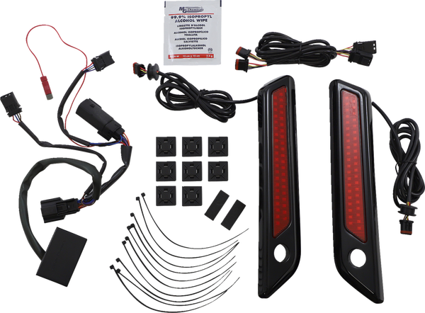 Saddlebag Latch Dual Color Accent Lights Amber, Red, 2, nordicamoto.ro