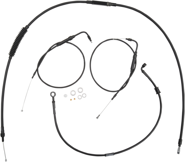 Handlebar Cable And Brake Line Kit For Clubman Handlebars Black, 1, nordicamoto.ro