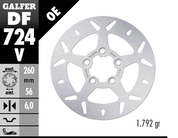 Brake Rotor Fixed Round Silver, 1, nordicamoto.ro