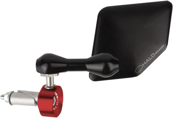 Halo Stainless Steel Bar End Mirror Black, 1, nordicamoto.ro