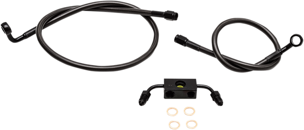 Midnight Braided Brake Line Kit Black, Midnight Standard, 1, nordicamoto.ro