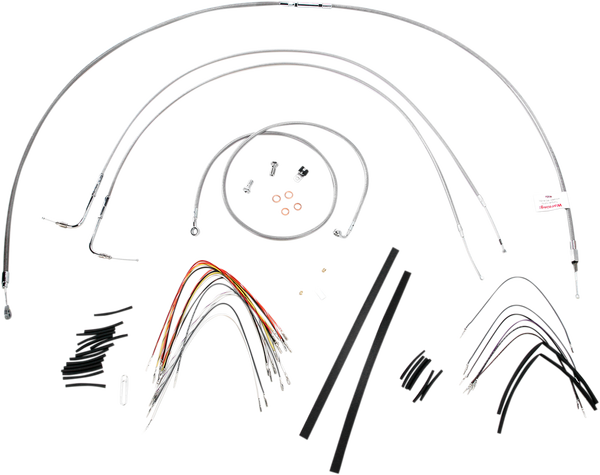 Complete Stainless Braided Handlebar Cable/brake Line Kit Silver, 1, nordicamoto.ro