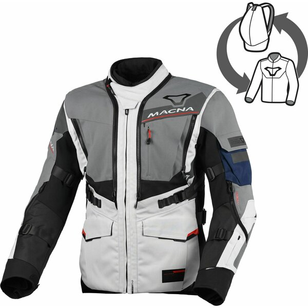 Geaca textil impermeabila touring/adventure MACNA FLEXODUS S Gri/Negru, 1, nordicamoto.ro