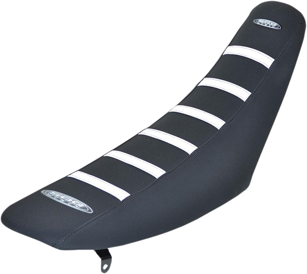 6-rib Gripper Seat Cover Black, White, 1, nordicamoto.ro