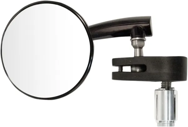 Aluminum 3(r) Bar End Mirror Black, Powder-coated Black-0