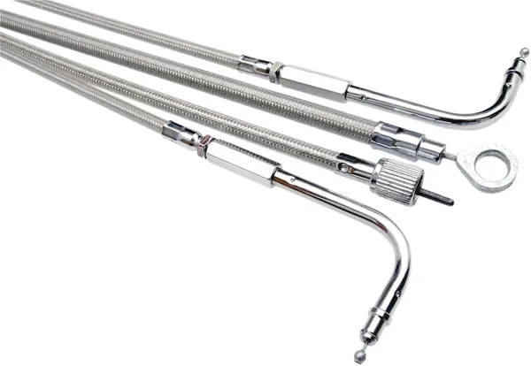 Armor Coat Braided Stainless Steel Speedometer Cable For Harley-davidson Silver-0
