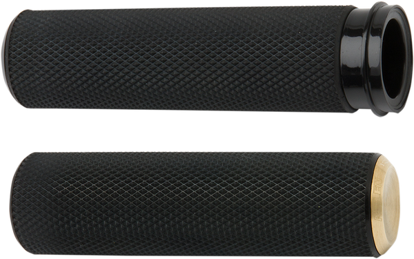 Fusion Knurled Grips Black, Brass, 1, nordicamoto.ro