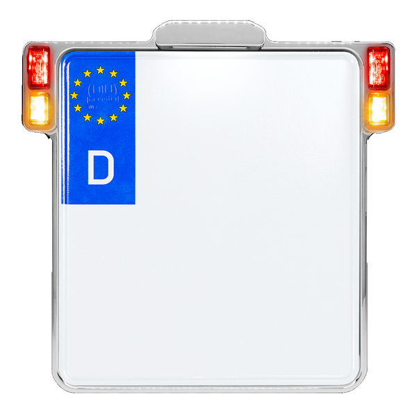 All-in-one 2.0 License Plate Holder W/ Led Plate Lights, Brake And Rear Lights Chrome, 1, nordicamoto.ro
