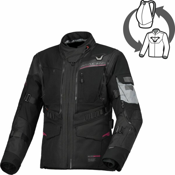 Geaca dama textil impermeabila touring/adventure MACNA FLEXODUS Negru XS, 9, nordicamoto.ro