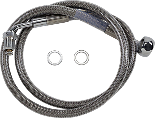 Extended Length Stainless Steel Brake Line Silver, Clear-coated Oversize [+203 mm (8'')], 1, nordicamoto.ro