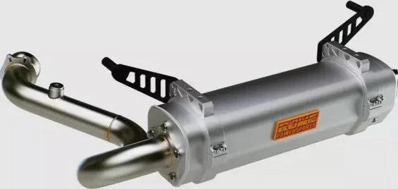 Tub de eșapament din aluminiu Apx, tip slip-on, anodizat transparent, 3, nordicamoto.ro