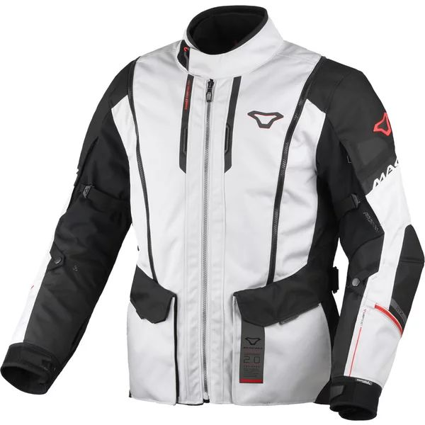 Geaca textil impermeabila touring/adventure MACNA AIR HYBRID 2.0 XXL Gri/Negru/Rosu, 1, nordicamoto.ro