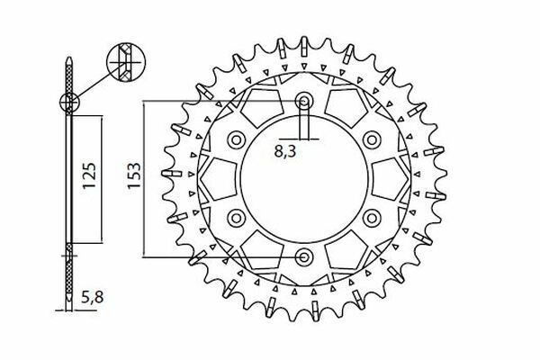 Works Z Steel Rear Sprocket Natural, 1, nordicamoto.ro