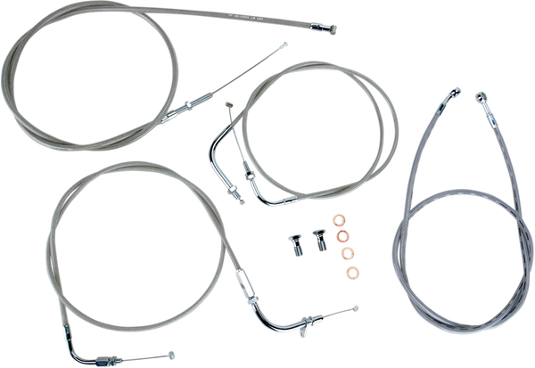 Stainless Handlebar Cable/line Kit Silver, 1, nordicamoto.ro