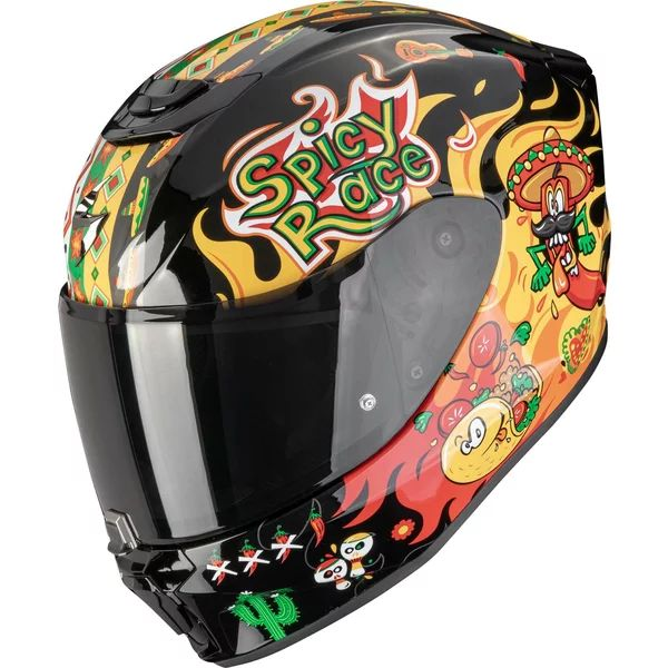 Casca integrala de copii SCORPION EXO-JNR AIR YUCATAN S Negru/Galben/Rosu, 2, nordicamoto.ro