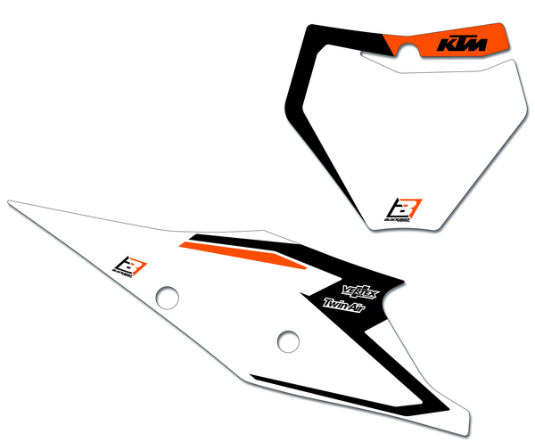 Pre-cut Number Plates With Graphics Black, Orange, White, 1, nordicamoto.ro