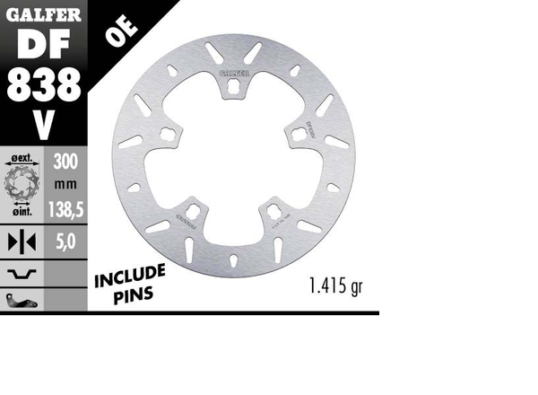 Skull Brake Rotor Silver, 1, nordicamoto.ro