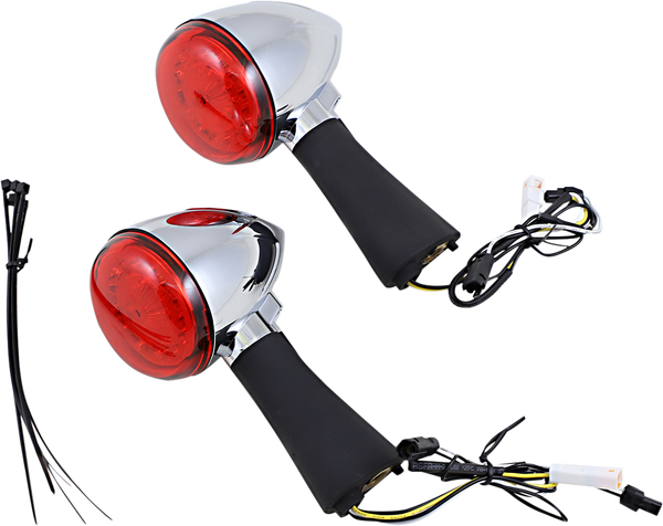 Probeam® Red Ring Turn Signal Leds Chrome, 1, nordicamoto.ro