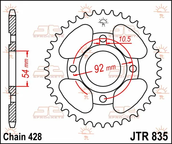 JT SPROCKETS Rear Sprocket Natural -0