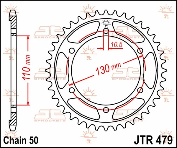 JT SPROCKETS Rear Sprocket Natural -0