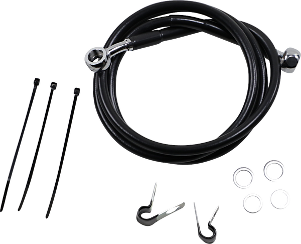 Extended Length Black Vinyl Brake Line Kit Black Oversize [+51 mm (2'')], 1, nordicamoto.ro