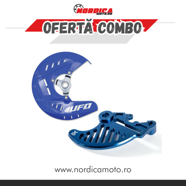 Pachet Protectie disc frana spate Husqvarna X-Grip Albastru + Protectie disc frana fata Husqvarna Ufo Albastru