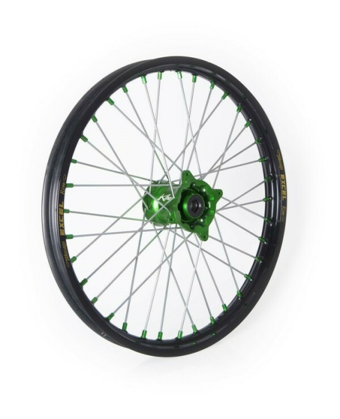Elite Mx-en Wheel, Silver Spokes Black, Green, Silver 