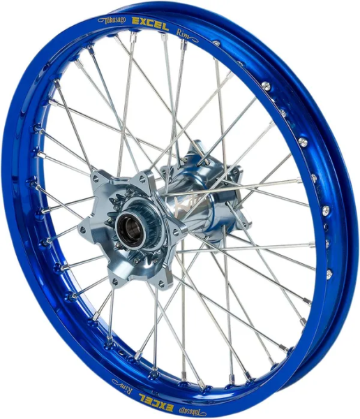 Elite Mx-en Wheel, Silver Spokes Blue, Silver