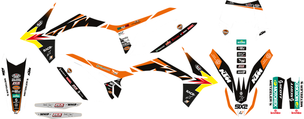 Trophy Graphic Kit With Seat Cover Yellow, Orange, Black, 3, nordicamoto.ro