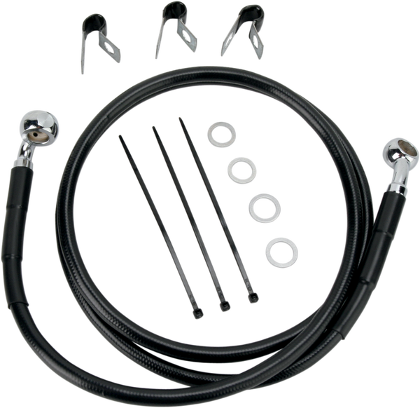 Extended Length Black Vinyl Brake Line Kit Black Oversize [+152 mm (6'')], 1, nordicamoto.ro