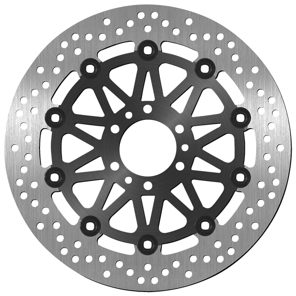 Brake Rotor Round Black, Silver, 1, nordicamoto.ro