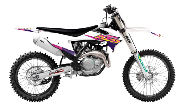Graphic Kit Retro With Seat Cover White, Purple, Pink, 2, nordicamoto.ro