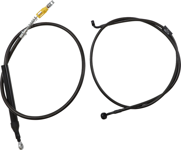 Complete Midnight Braided Handlebar Cable/brake Line Kit Black, 2, nordicamoto.ro