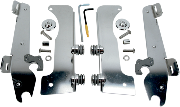 Fats/slim Windshield Trigger-lock Complete Mount Kit Polished, 1, nordicamoto.ro