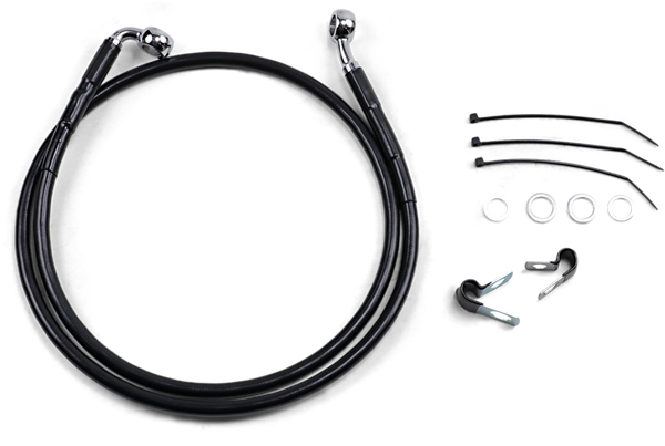 Extended Length Black Vinyl Brake Line Kit Black Oversize [+102 mm (4'')], 1, nordicamoto.ro