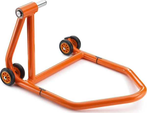 Rear wheel work stand for single-sided swing arm