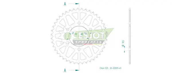 Pinion standard spate 520 negru, 2, nordicamoto.ro