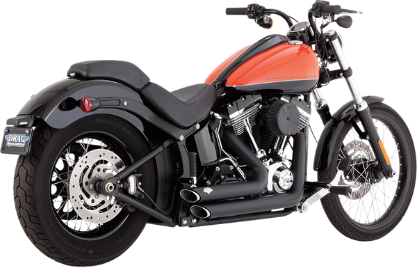 Shortshots Staggered Exhaust System Black, 1, nordicamoto.ro