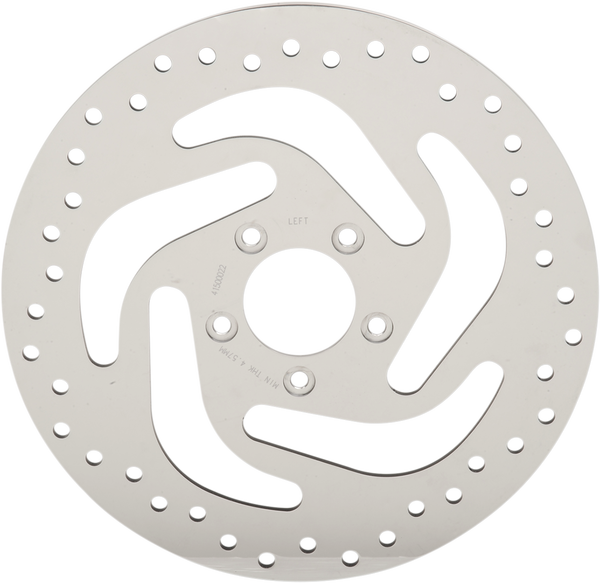 Polished Stainless Steel Drilled Brake Rotor Silver, Polished, 1, nordicamoto.ro