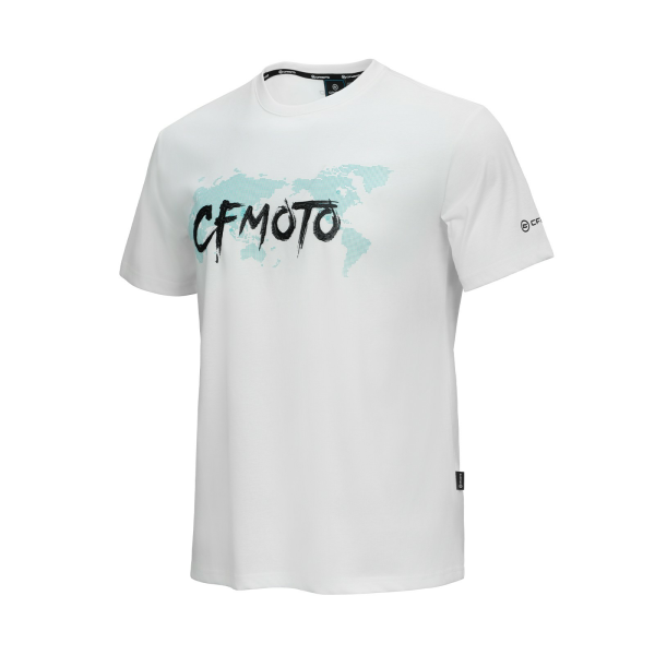 TRICOU CFMOTO CASUAL CREW NECK ALB/ALBASTRU, 4, nordicamoto.ro