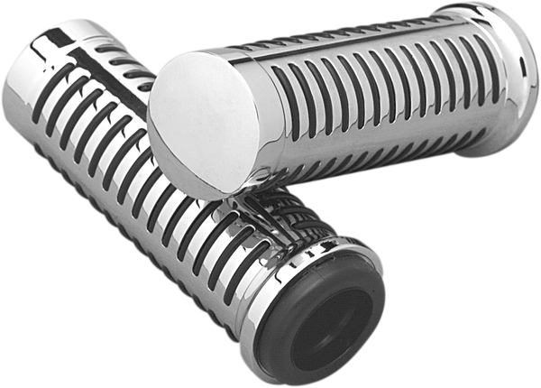 Chrome Grips With O-ring Design Silver, 1, nordicamoto.ro
