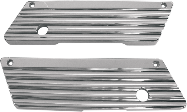 Finned Saddlebag Latch Covers Silver, 2, nordicamoto.ro