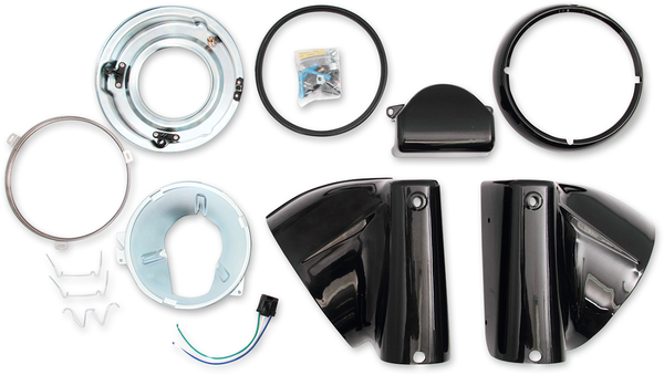 Headlight Nacelle Kit Gloss Black, 1, nordicamoto.ro